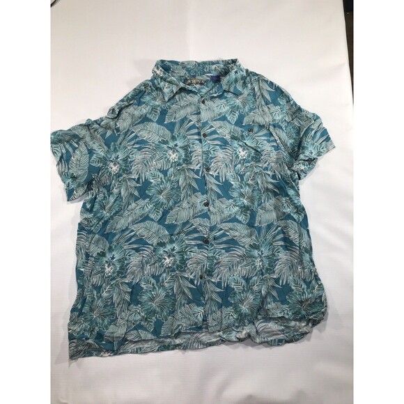Campia Moda Blue Tropical Hawaiian Button Up Shirt Mens Size XXL - Picture 1 of 6